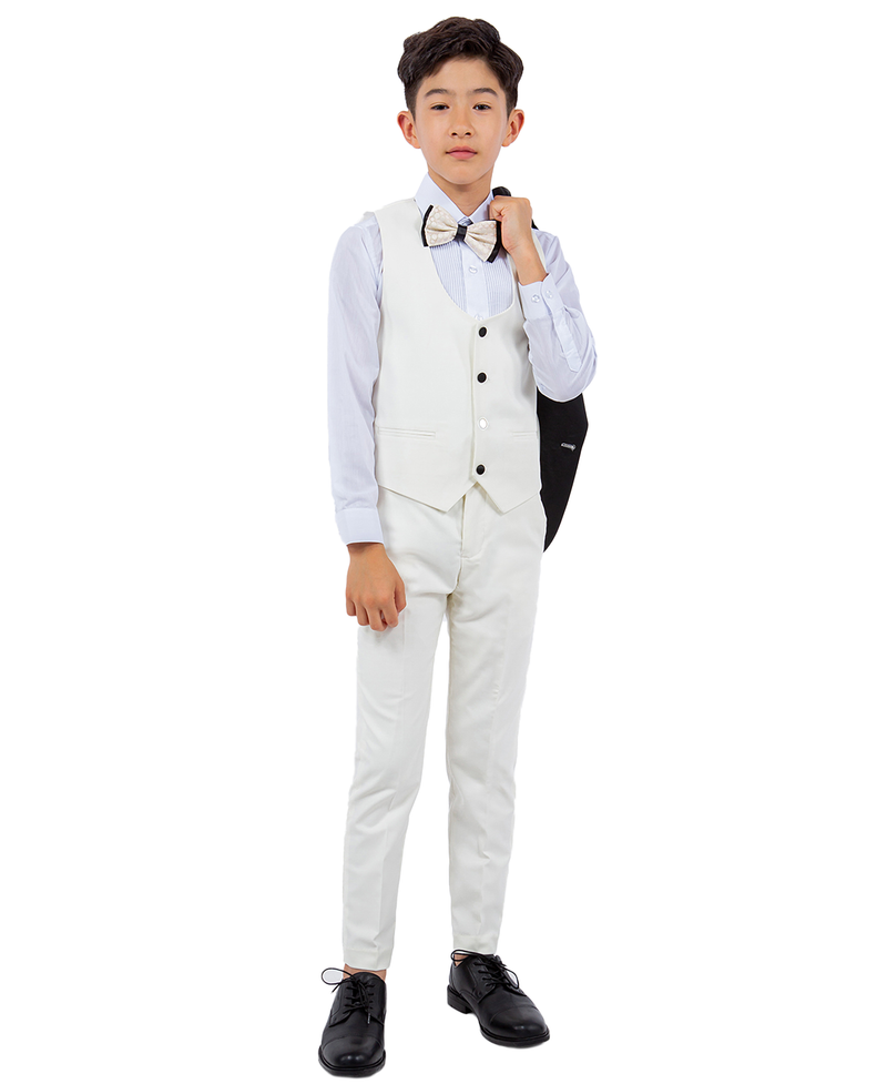 Stacy Adams Slim Fit Boys 5pc Tuxedo, Ivory