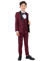 Stacy Adams Slim Fit Boys 5pc Tuxedo, Burgundy