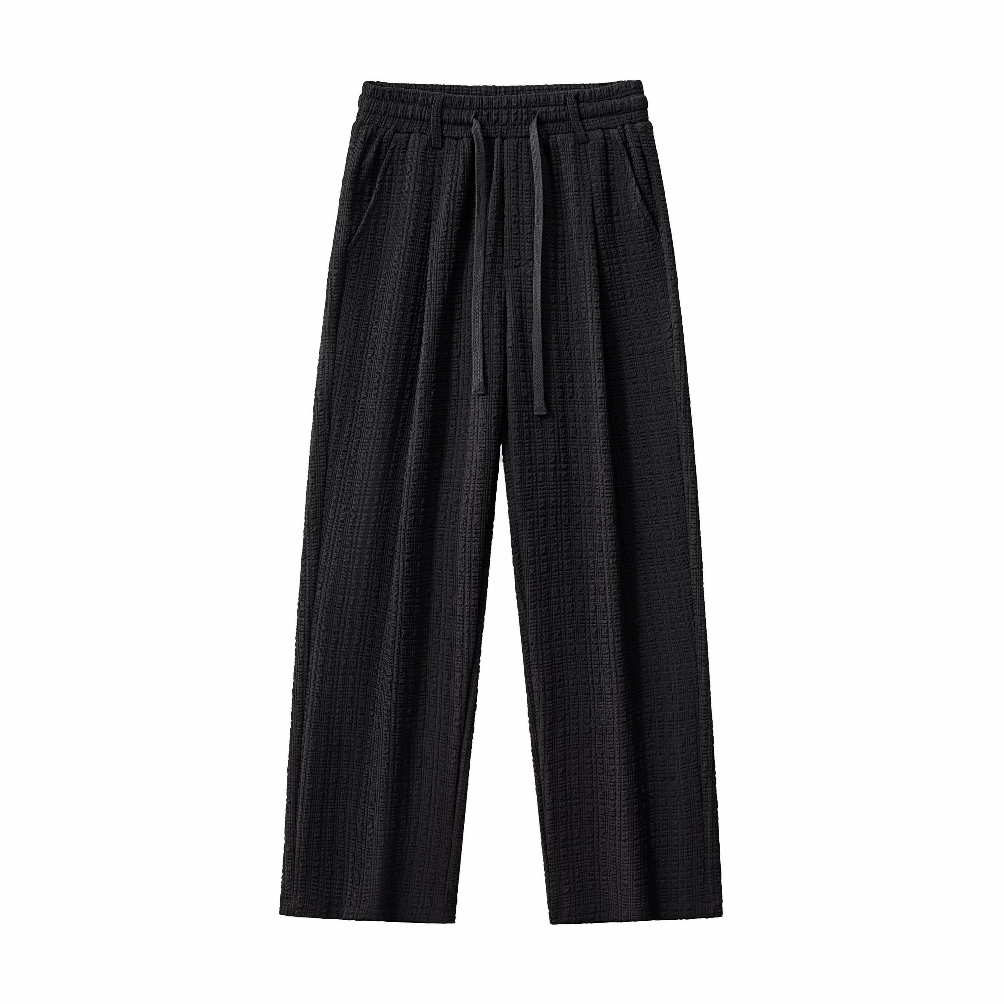 Loft Set – Textured Short Sleeve Shirt & Pant BLACK