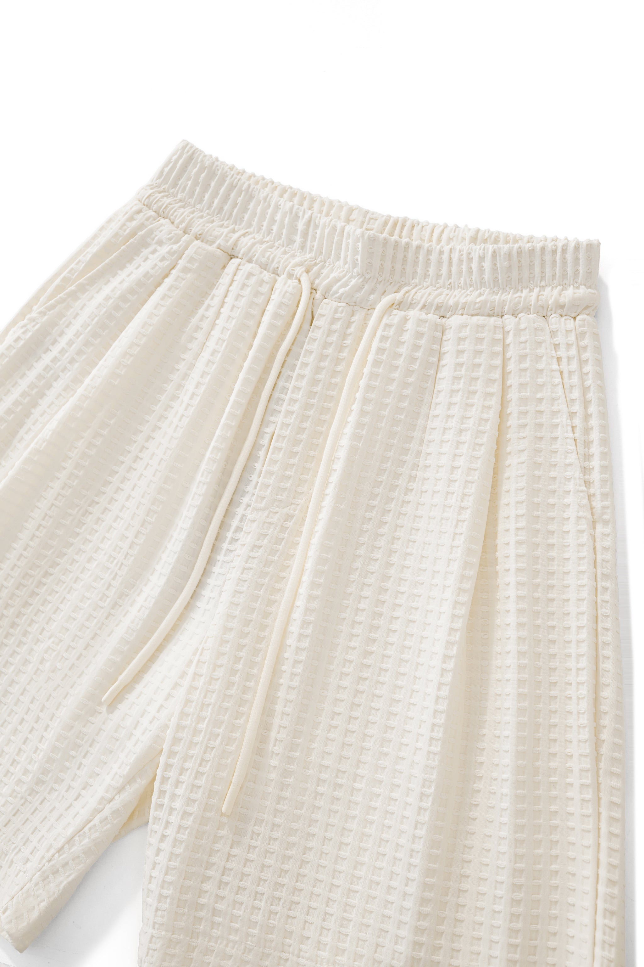 Drift Set – Waffle Textured Shirt & Short WHITE
