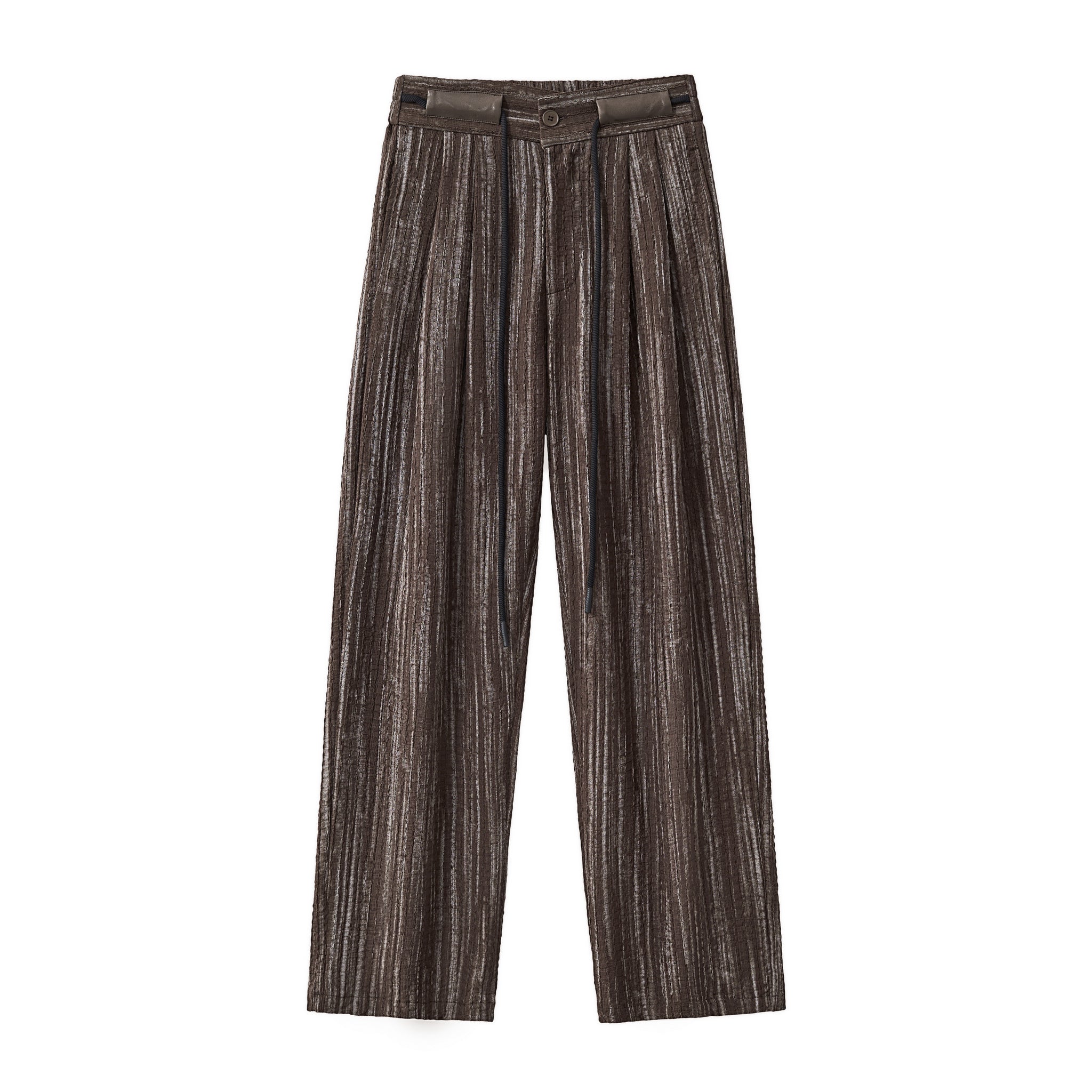 Canyon Set – Printed LS Shirt & Pleated pant BROWN