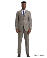 Stacy Adams Hybrid-Fit Vested Suit, Grey Windowpane