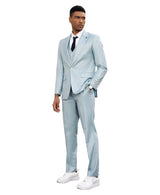 Stacy Adams Hybrid Fit 3-Piece Suit, Solid Teal