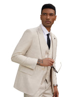 Stacy Adams Hybrid Fit 3-Piece Suit, Solid Light Tan