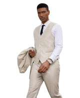 Stacy Adams Hybrid Fit 3-Piece Suit, Solid Light Tan