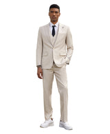 Stacy Adams Hybrid Fit 3-Piece Suit, Solid Light Tan