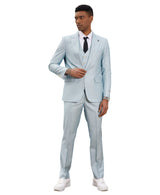 Stacy Adams Hybrid Fit 3-Piece Suit, Solid Light Turquoise