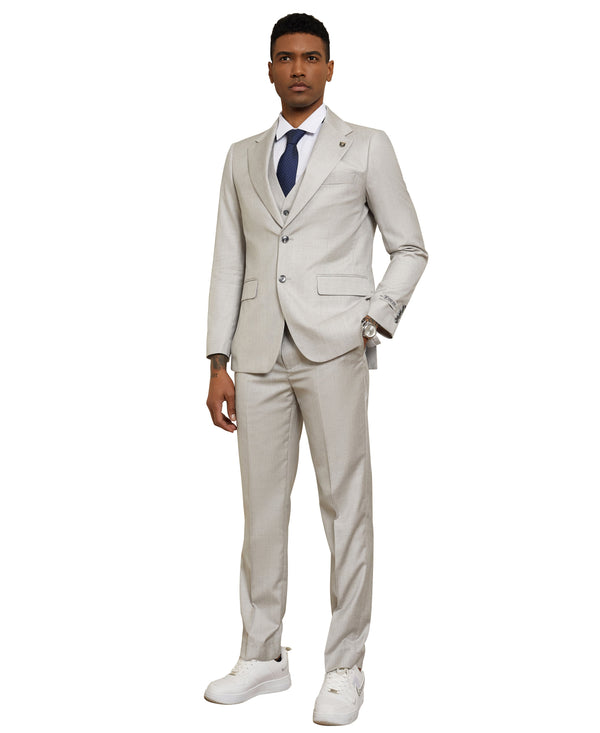 Stacy Adams Hybrid-Fit Vested Suit, Solid Grey