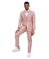 Stacy Adams Hybrid-Fit Vested Suit, Rose Pinstriped