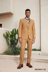 Stacy Adams Hybrid-Fit Vested Suit, Rust Windowpane