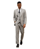 Stacy Adams Hybrid-Fit Vested Suit, Light Grey Windowpane