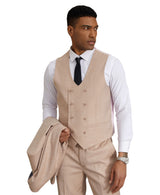 Stacy Adams Hybrid-Fit Vested Suit, Textured Light Camel