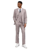 Stacy Adams Hybrid-Fit Vested Suit, Grey Glen Plaid