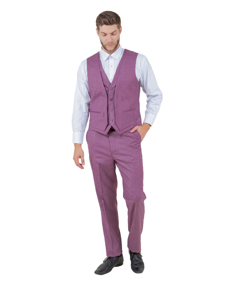 Stacy Adams Hybrid-Fit Vested Suit, Textured Lilac