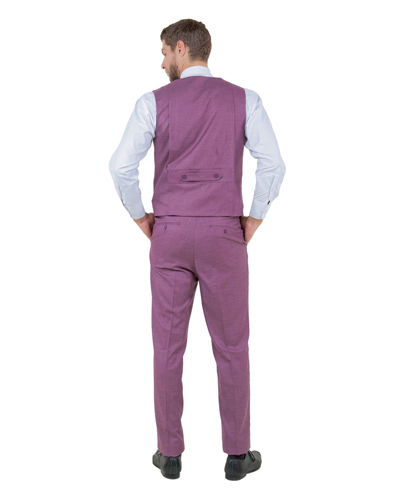 Stacy Adams Hybrid-Fit Vested Suit, Textured Lilac