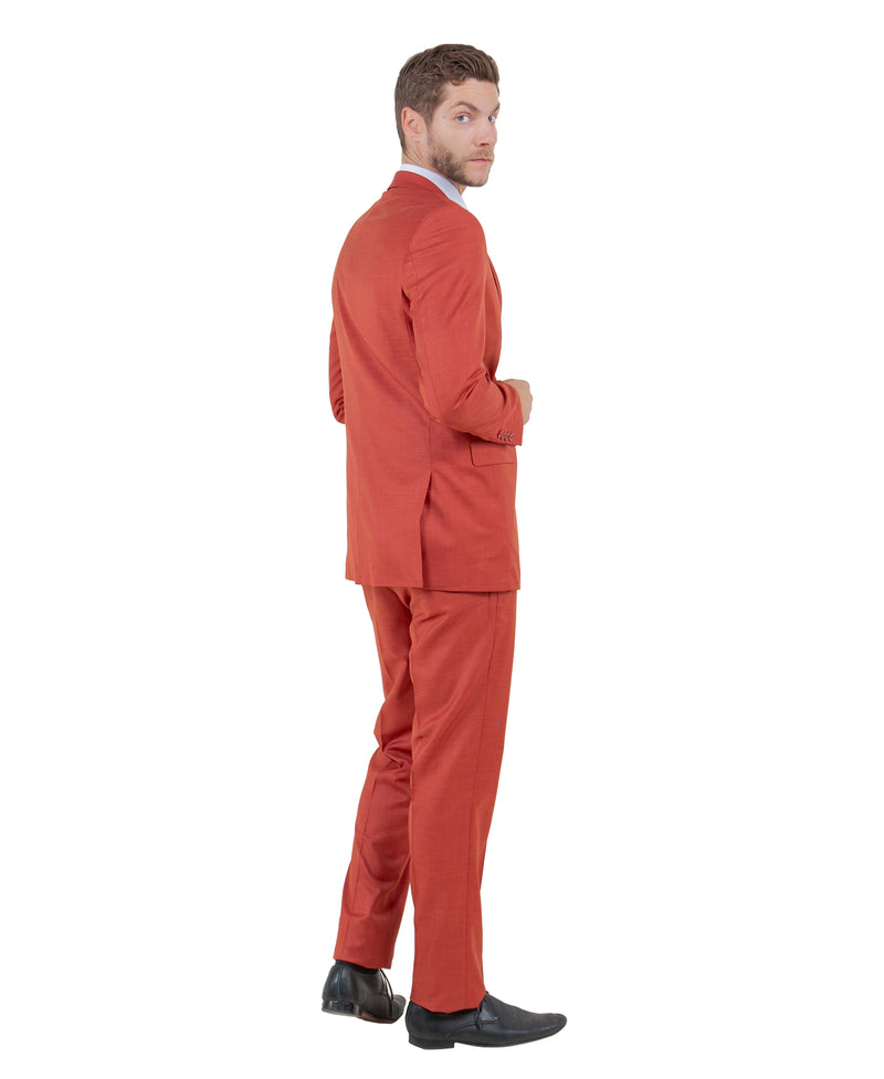 Stacy Adams Hybrid-Fit Vested Suit, Textured Rust