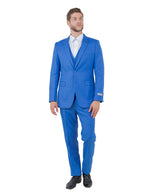 Stacy Adams Hybrid-Fit Vested Suit, Textured Blue