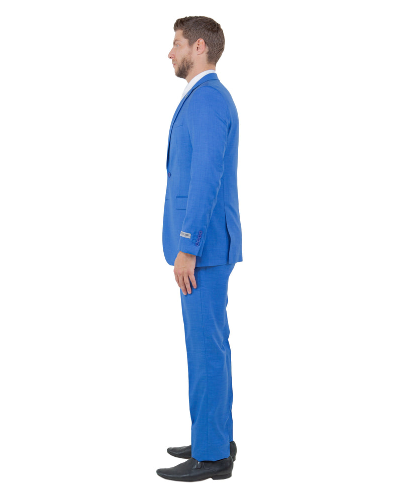 Stacy Adams Hybrid-Fit Vested Suit, Textured Blue