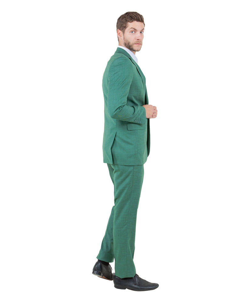 Stacy Adams Hybrid-Fit Vested Suit, Textured Neon Teal