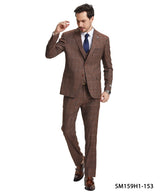 Stacy Adams Hybrid-Fit Vested Suit, Brown Plaid