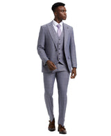 Stacy Adams Hybrid-Fit Vested Suit, Plaid Lilac