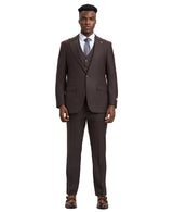 Stacy Adams Hybrid-Fit Vested Suit, Solid Brown