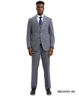 Stacy Adams Hybrid- Fit Vested Suit, Plaid Grey