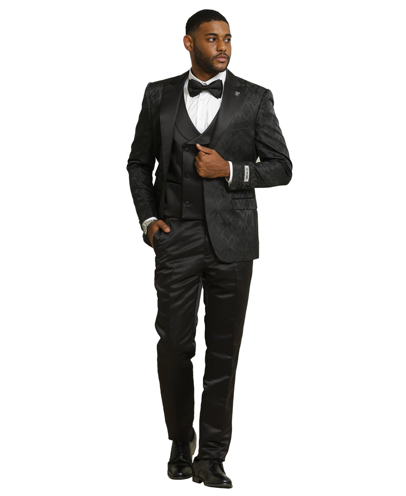 Mens Suit Satin Peak Lapel by Stacy Adams