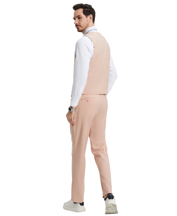 Stacy Adams Hybrid Fit U-Shaped Vested Suit, Blush