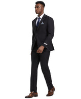 Stacy Adams Hybrid-Fit Vested Suit, Solid Black