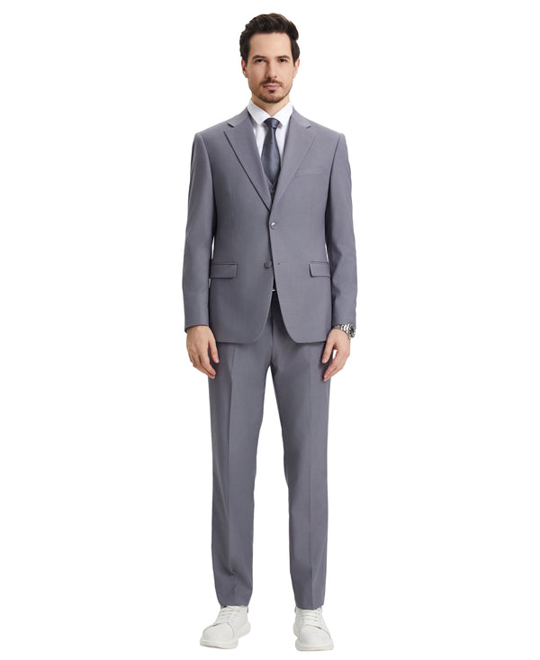 Stacy Adams Hybrid-Fit Vested Suit, Heavenly Grey