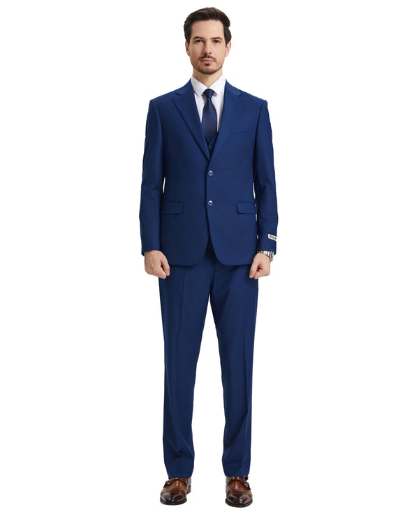 Stacy Adams Hybrid-Fit Vested Suit, Royal Indigo