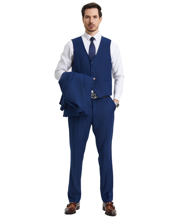 Stacy Adams Hybrid-Fit Vested Suit, Royal Indigo