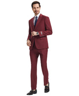 Stacy Adams Hybrid-Fit Vested Suit, Burgundy Wine