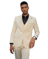 Stacy Adams Hybrid Fit 3-Piece Suit, Solid Tan