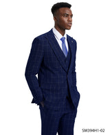 Mens Suit Windowpane By Stacy Adams