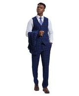 Mens Suit Windowpane By Stacy Adams