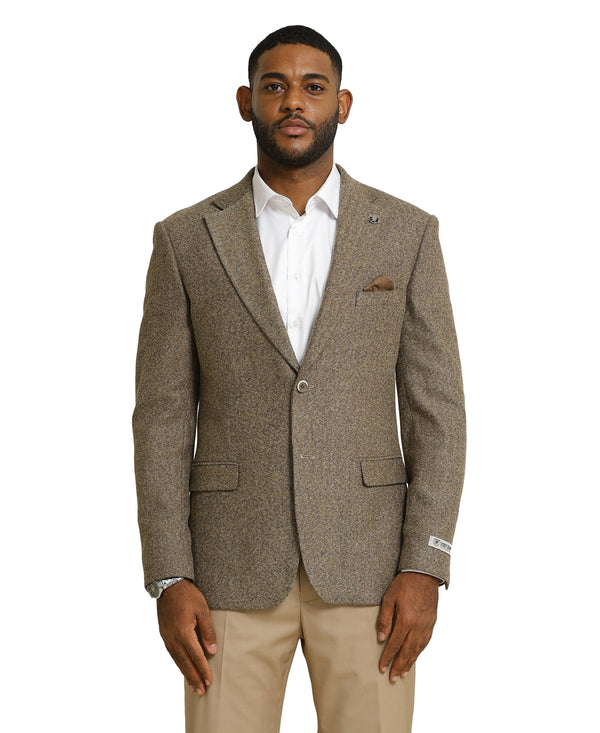 Tweed Stacy Adams Jacketr, Tan