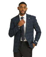 Mens-jacket Windowpane by Stacy Adams