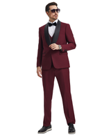 Stacy Adams Hybrid-Fit Vested Tuxedo, Burgundy