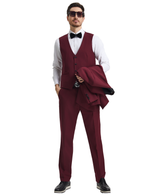 Stacy Adams Hybrid-Fit Vested Tuxedo, Burgundy