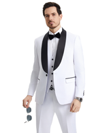 Stacy Adams Hybrid-Fit Vested Tuxedo, Snow White