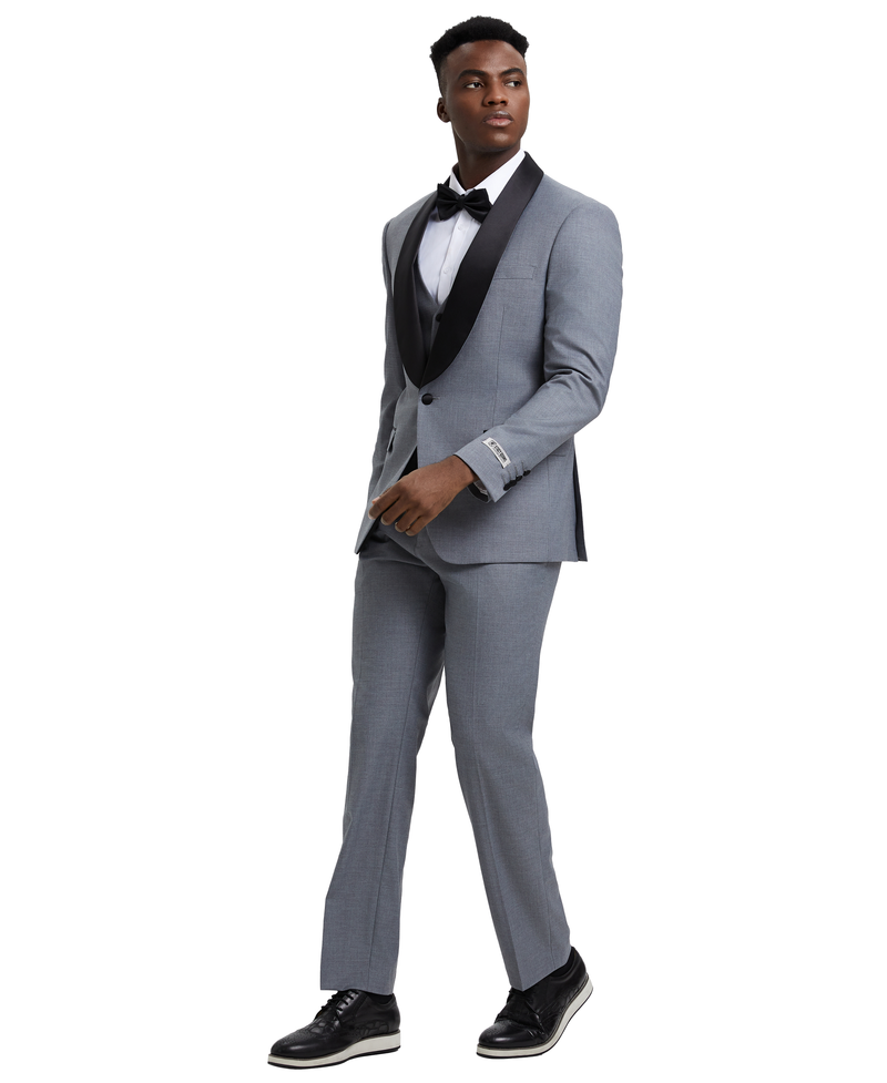 Stacy Adams Hybrid-Fit Vested Tuxedo, Grey