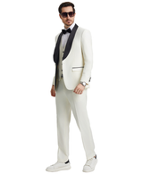 Stacy Adams Hybrid-Fit Vested Tuxedo, Ivory