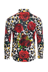 Barabas SPR964 Rose and Thorns Rhine Stones Long Sleeve Shirt Multi