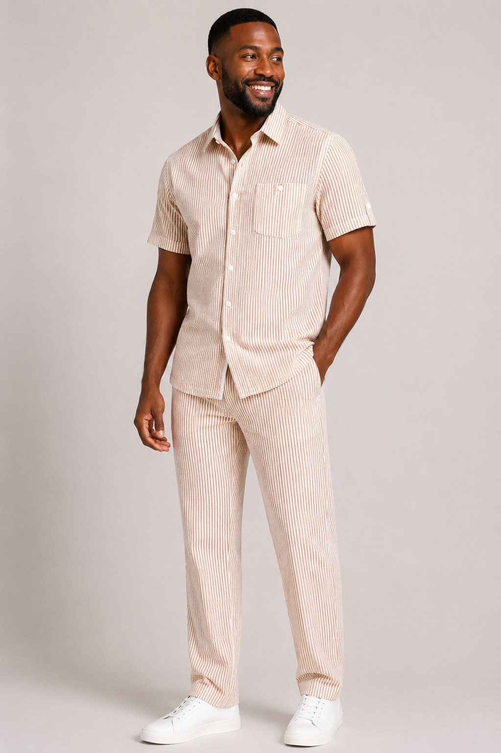 Giorgio Inserti SS7287 By Inserch Seersucker 2 Pieces Set Sunburst