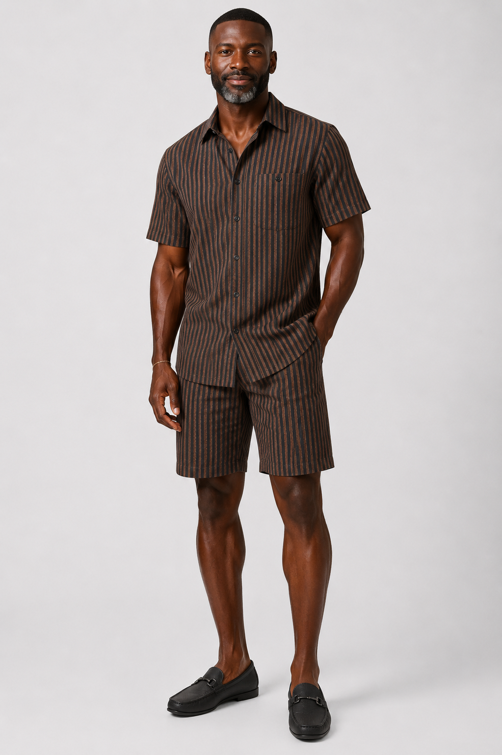 Giorgio Inserti SS7287 By Inserch Seersucker Short Set Aztec