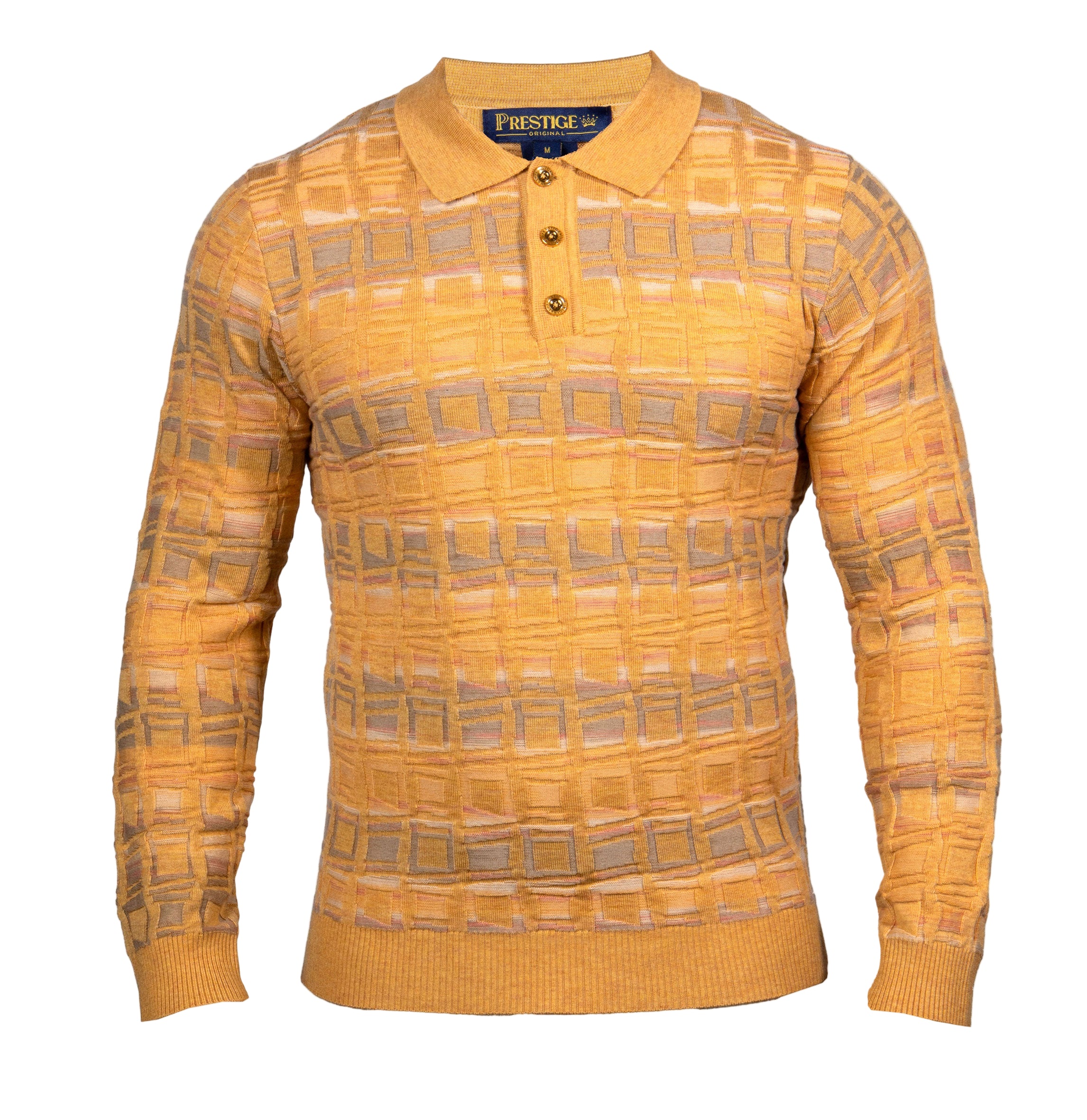 Prestige SW- 662 3 Button Polo Sweater Maize