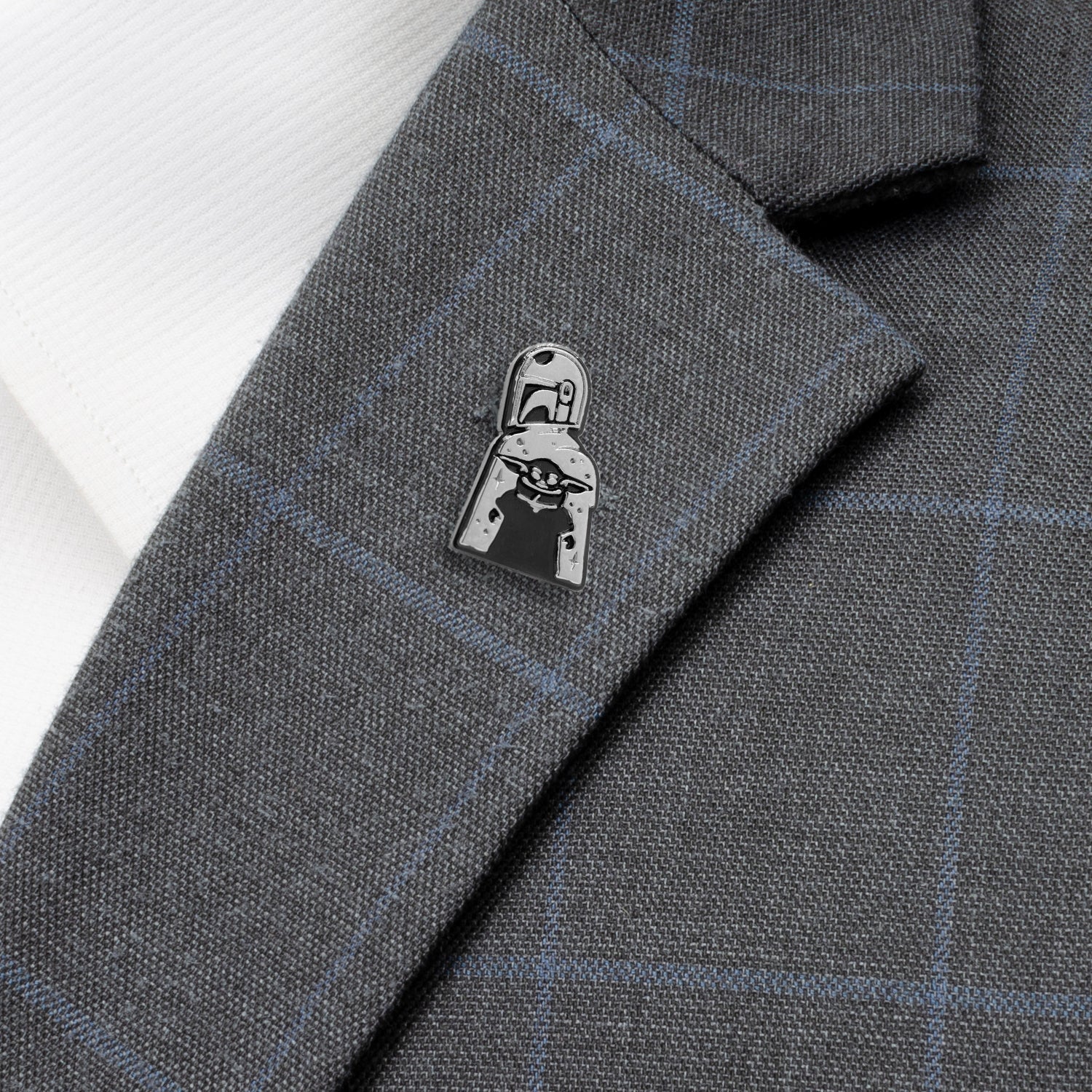 Star Wars Mandalorian and Grogu Navy Paisley Tie, Grogu Tie Bar, and Lapel Pin Gift Set