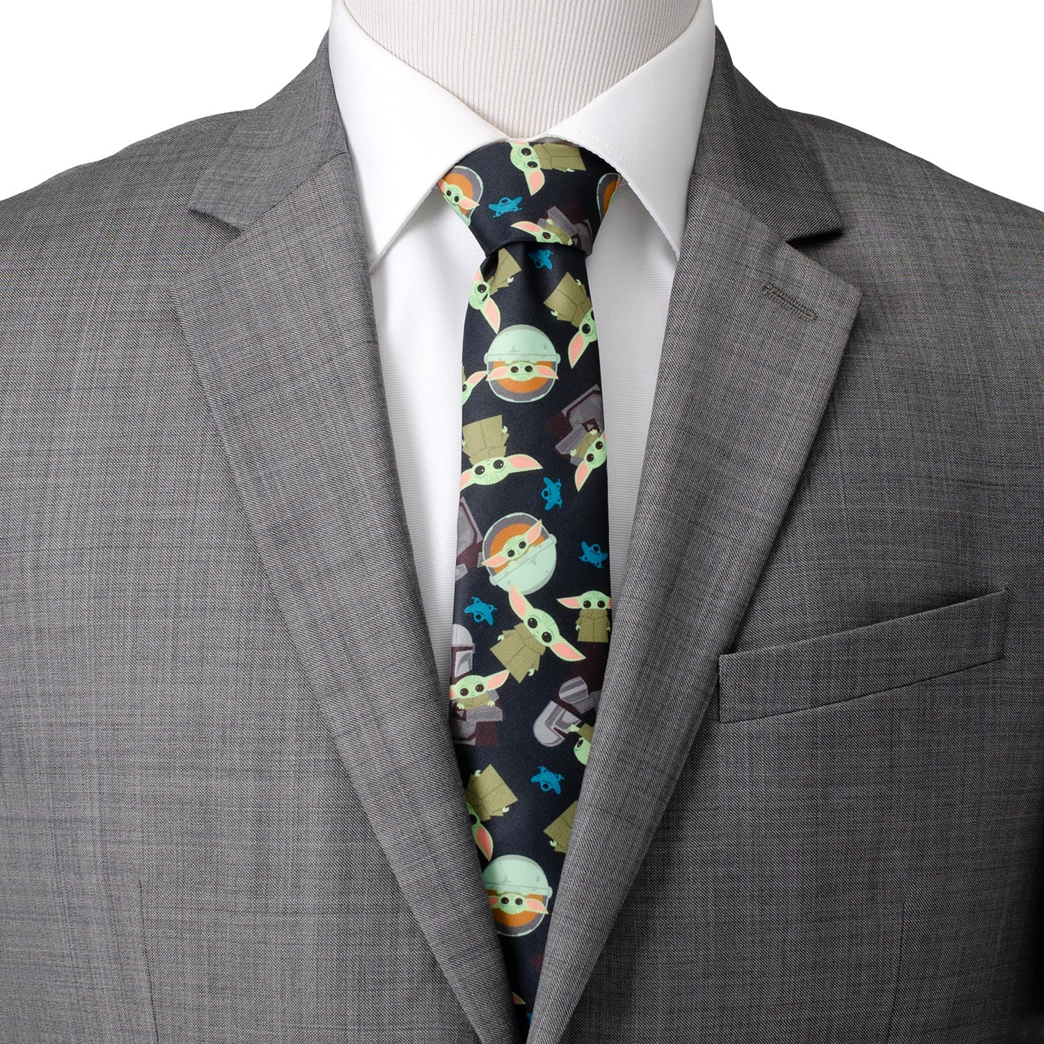 Mando Grogu Navy Men's Tie